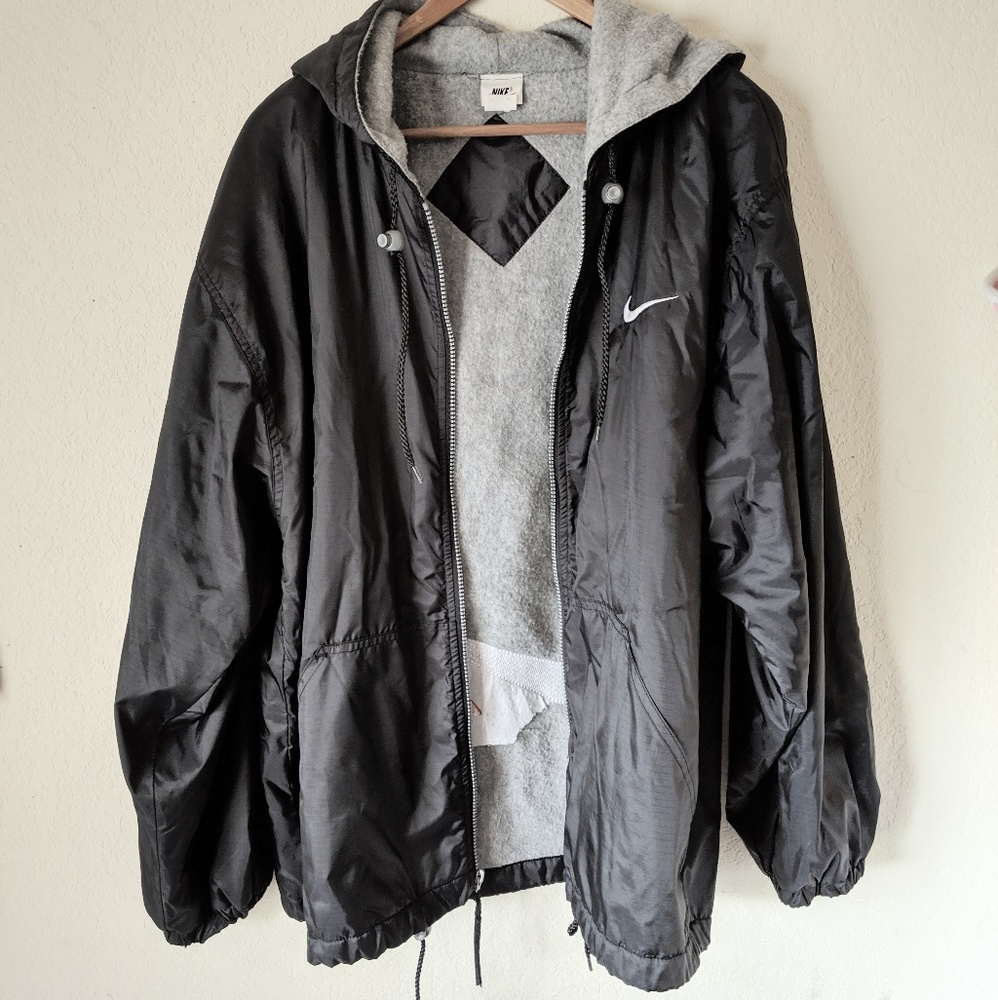 Nike Air Black Fleece Jacket Windbreaker Hoodie M